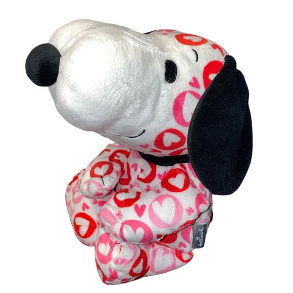 10" Hallmark Snoopy Plush Peanuts Hearts Stuffed Animal Nursery Decor Red Shower - Picture 2 of 13
